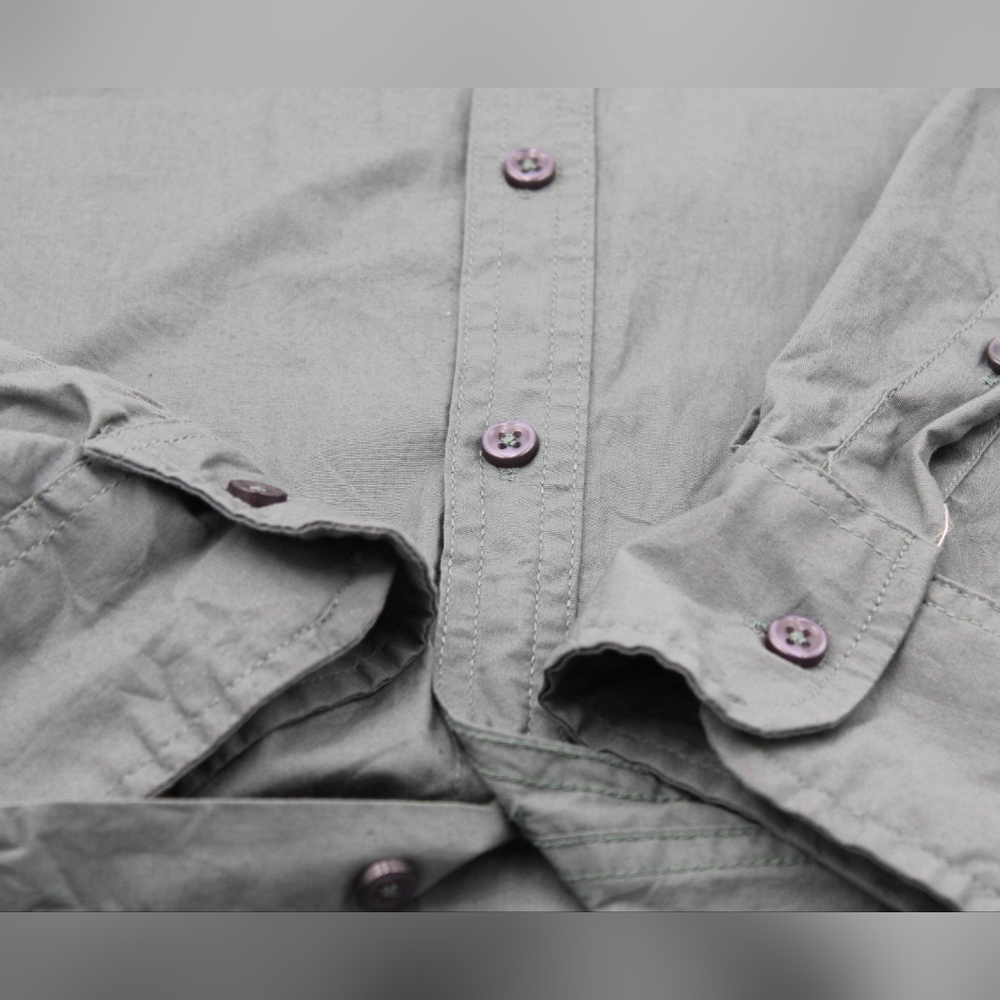 Alexander Julian Men’s XL Utility Button-Up Shirt Olive/grey - Picture 6 of 8